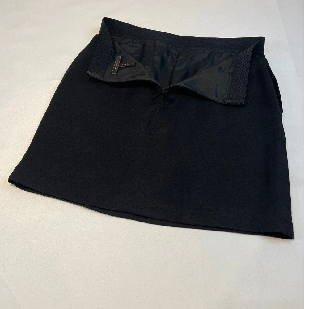 BCBGMAXAZRIA Black Tiered Ruffle A Line Mini Skirt‎ Women Size 8